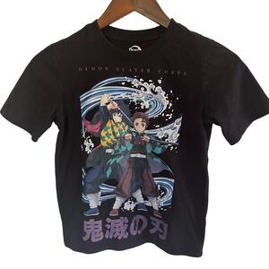 Demon Slayer Tanjiro Giyu Graphic T-Shirt Boys Size 8 Aniplex Anime Tee - 083
